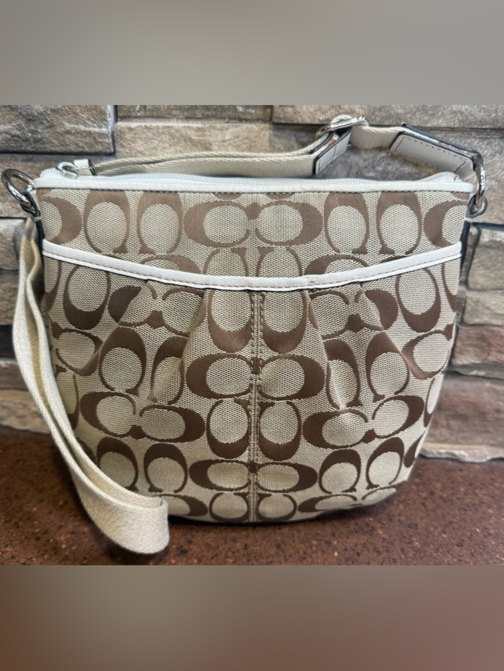 Coach SOHO Swing-pack Crossbody Bag/ Signature Canvas + Leather Trim/